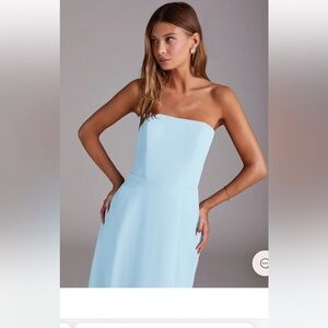 A-line side slit Chiffon Convertible Dress in Ice Blue